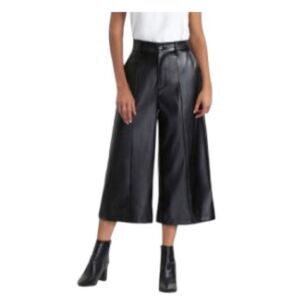 Halston Faux Leather Palazzo Pants Black Large NWT